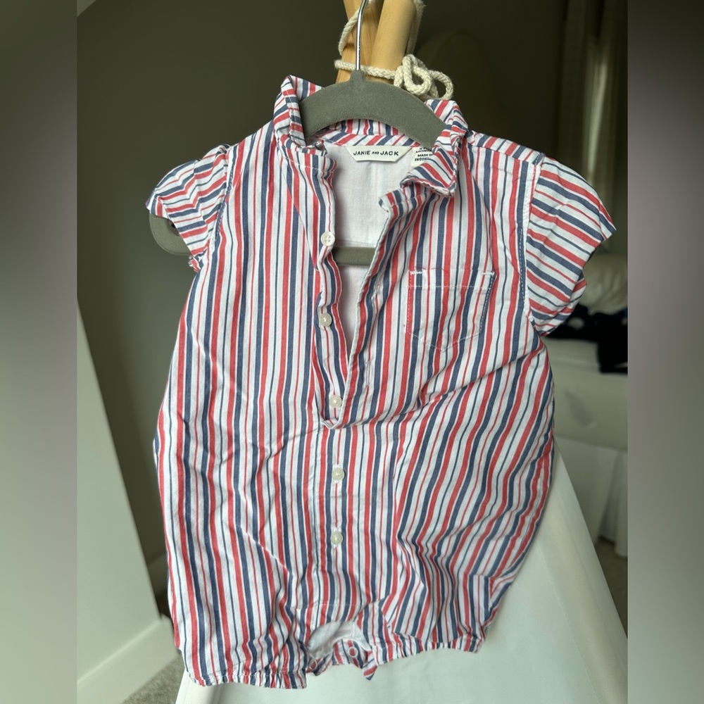 Janie and Jack boys striped romper